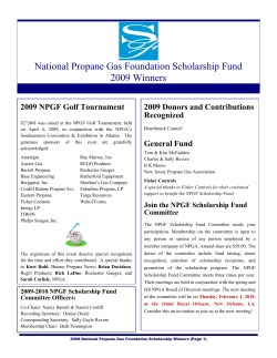 National Propane Gas Foundation Scholarship Fund 2009 Winners