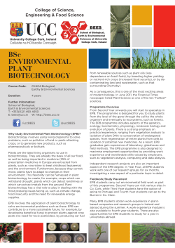BSc ENVIRONMENTAL PLANT BIOTECHNOLOGY
