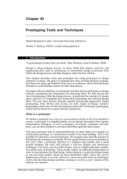 Prototyping Tools and Techniques