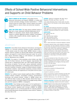 Effects of School-Wide Positive Behavioral Interventions
