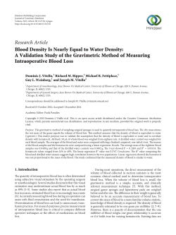 Blood Density Is Nearly Equal to Water Density: A Validation Study