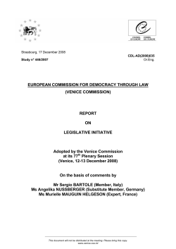 EUROPEAN COMMISSION FOR DEMOCRACY THROUGH LAW