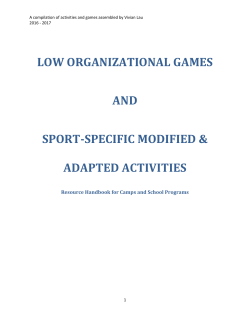 LOG and Sport specific modified games additional resource handbook