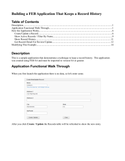Building a FEB Application That Keeps a Record History