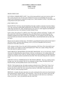 CSPAN/FIRST LADIES PAT NIXON