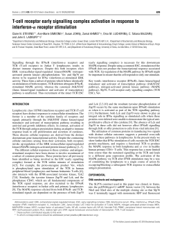 T-cell receptor early signalling complex activation in response to