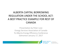 Alberta Borrowing Act - Alberta Energy Efficiency Alliance