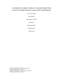 AN UNEQUIVOCAL RIGHT TO PRIVACY: THE BEST