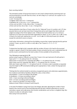 Basic counting method The estimated number of losing tricks (losers