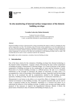 In situ monitoring of internal surface temperature of the historic