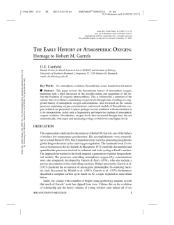 THE EARLY HISTORY OF ATMOSPHERIC OXYGEN: Homage to