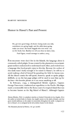 Humor in Hawai`i: Past and Present