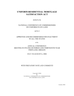 uniform residential mortgage satisfaction act