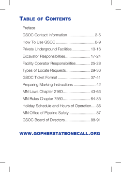 Gopher State One Call Handbook