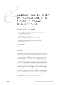 correlation between hormonal and lipid status in women in
