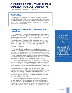 cyberspace &ndash; the fifth operational domain