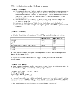 APS104 2010 chemistry section - Mock mid-term