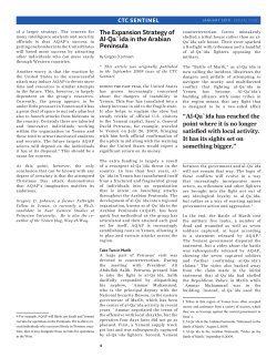 The Expansion Strategy of Al-Qa`ida in the Arabian Peninsula