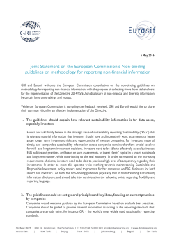 Joint Statement - GRI and Eurosif