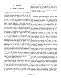 Initiation - Algernon Blackwood Stories