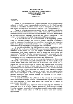 Law No. 41 of 1999 on Forestry [Elucidation]