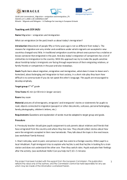 Migration -226 Emigration and Immigration