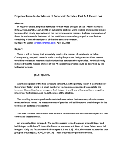 Empirical Formulas for Masses of Subatomic Particles
