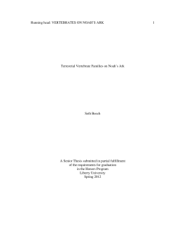 Terrestrial Vertebrate Families on Noah`s Ark