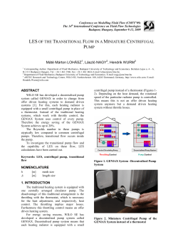 les of the transitional flow in a miniature centrifugal pump