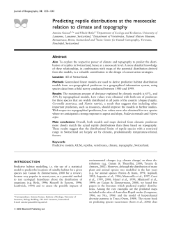 Predicting reptile distributions at the mesoscale: relation - INPE
