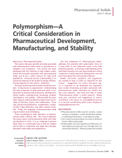 Polymorphism&mdash;A Critical Consideration in