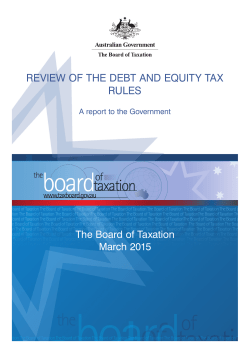 Review of the Debt and Equity Tax Rules