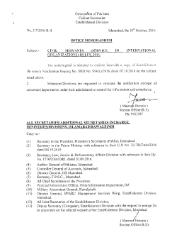 Govertufient of Pakistan Cabinet Secretariat Establishment Division