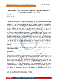 A Research on Use of Management Accounting