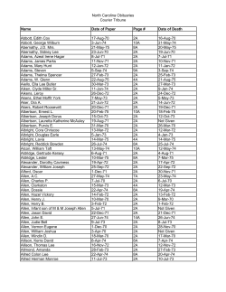 North Carolina Obituaries Courier Tribune Name Date of Paper