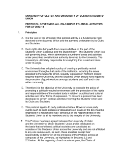 Protocol governing all on-campus Political activities