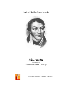 Hryhorii Kvitka-Osnovianenko. Marusia