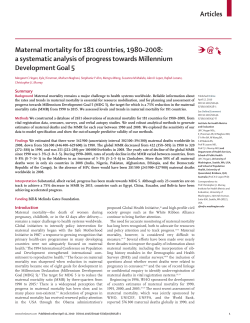 Articles Maternal mortality for 181 countries, 1980&ndash;2008: a