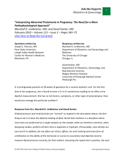 Interpreting Abnormal Proteinuria in Pregnancy