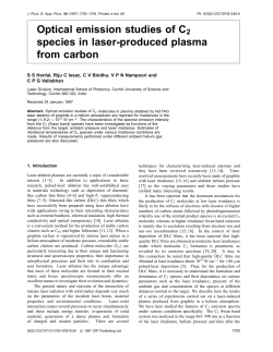 Optical emission studies of C2 species in laser