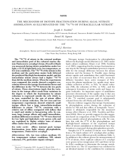 the mechanism of isotope fractionation during algal nitrate
