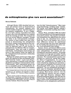 do schizophrenics give rare word associations?*