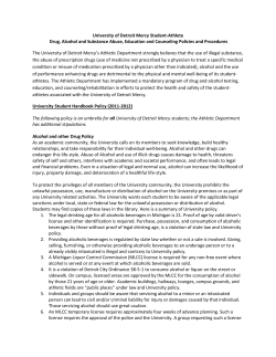 University of Detroit Mercy Student-Athlete Drug