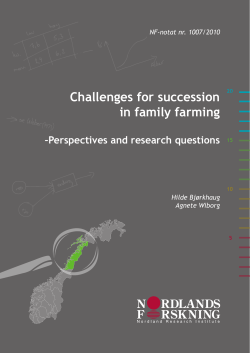 Challenges for succession in family farming