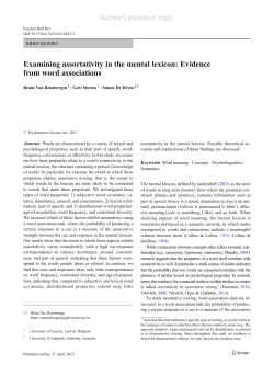 Examining assortativity in the mental lexicon: Evidence from word