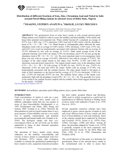 Distribution of different fractions of Iron, Zinc, Chromium, lead and