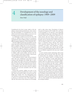 Development of the nosology and classification of epilepsy