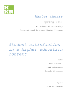 Student satisfaction in a higher education context