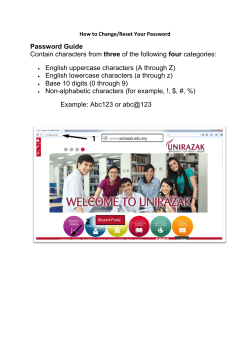 Password Guide Contain characters from three of the following four