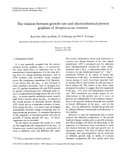 The relation between growth rate and electrochemical proton